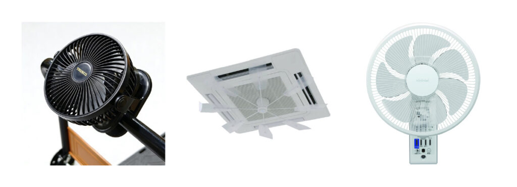 TRUSCO 3WAY充電式クリップファン 12cm, TOYOTOMI AC壁掛け扇風機 FW-S30R(W), 潮 ハイブリッドファン 空調機取り付け式 FA1 クリア-