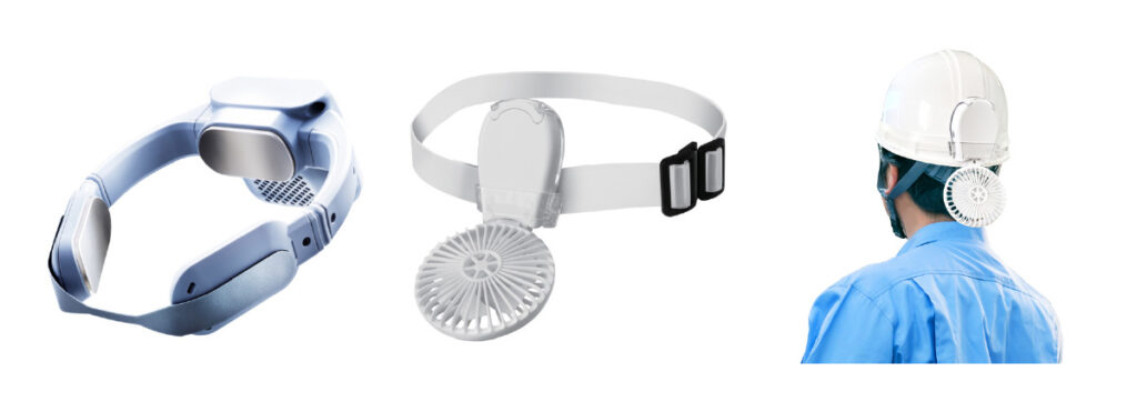 FUJITSU 【特別セット】 ウェアラブルエアコン トラスコバッテリー用ポーチ付き, マジクール ヘルメット用送風ファン マイファンプラス ヘルメットキット ホワイト, マジクール マイファンプラス マルチクリップ ホワイト